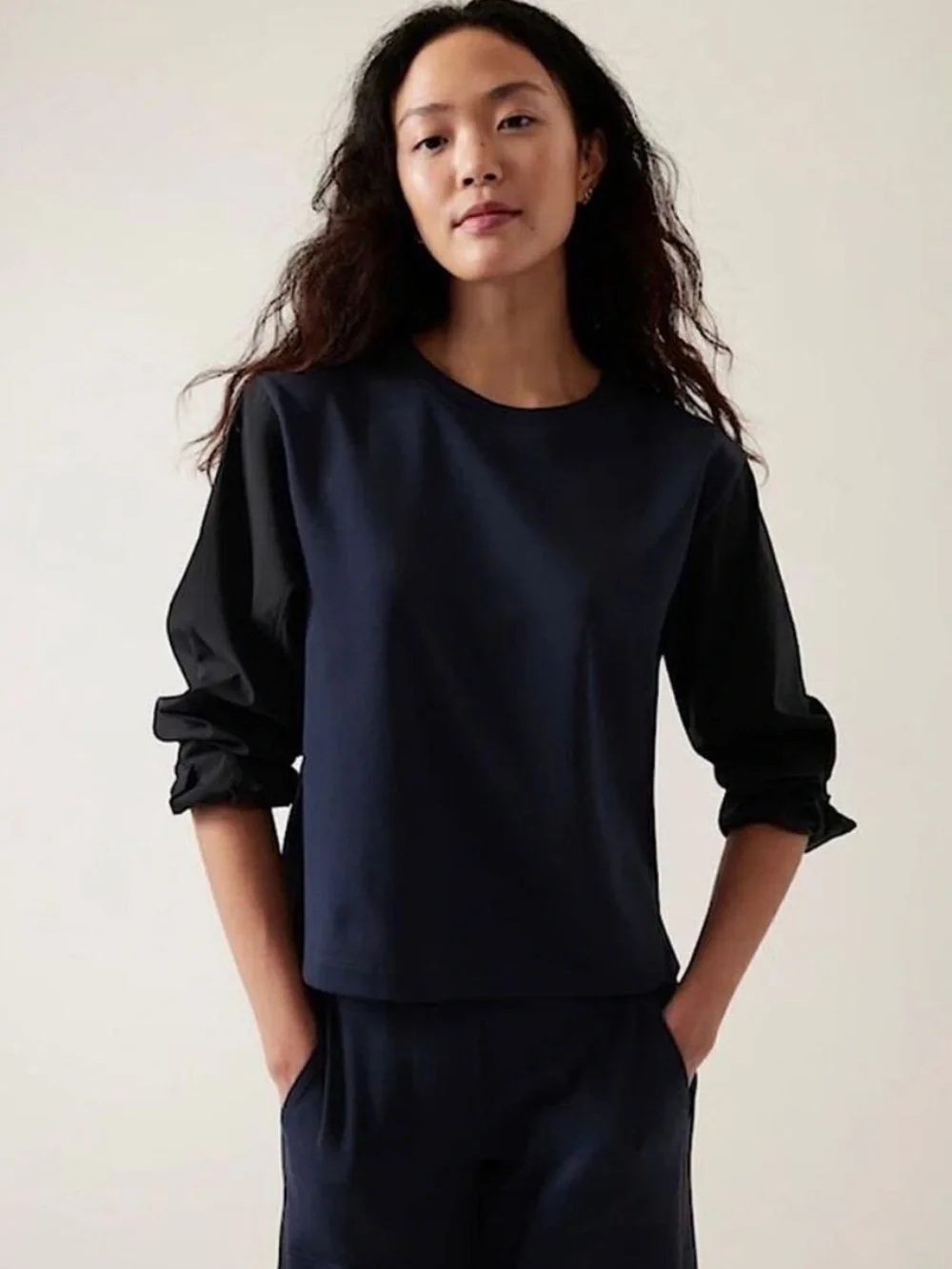 Athleta Harlow Long-Sleeve Hybrid Top Medium